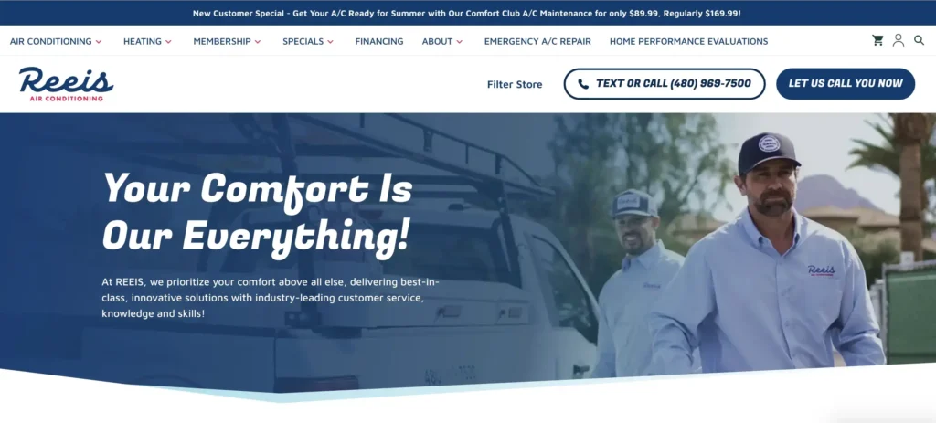 REEis Air Conditioning Website